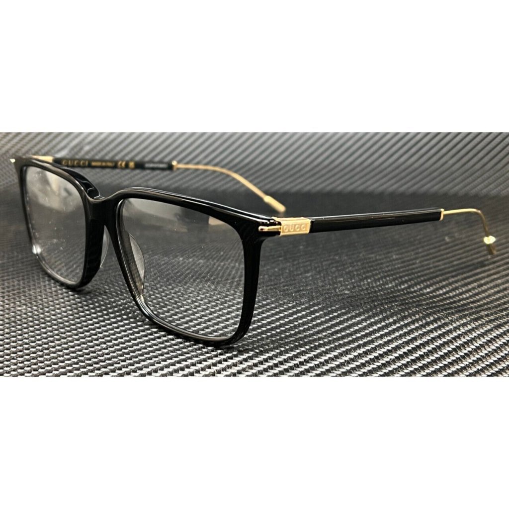 Gucci Mens Black Gold 56mm Sunglasses